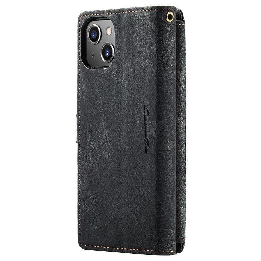 Custodie a portafoglio Zipper iPhone 15 Nero
