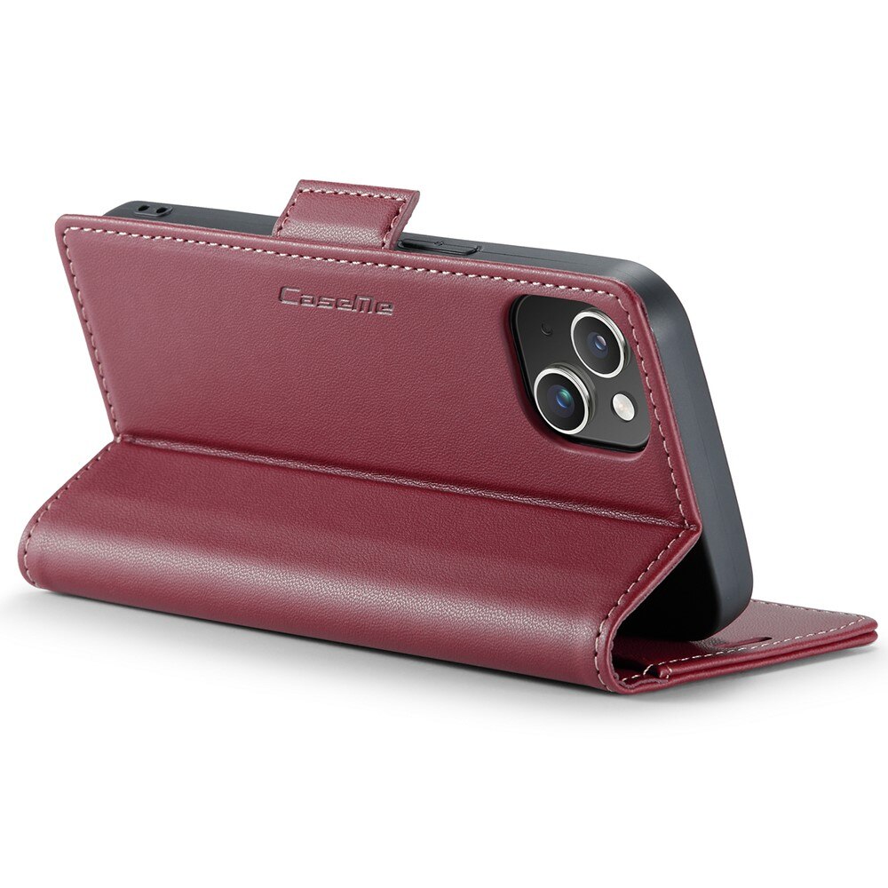 Custodie a portafoglio sottili anti-RFID iPhone 15 Rosso