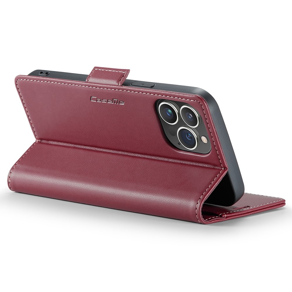 Custodie a portafoglio sottili anti-RFID iPhone 15 Pro Rosso