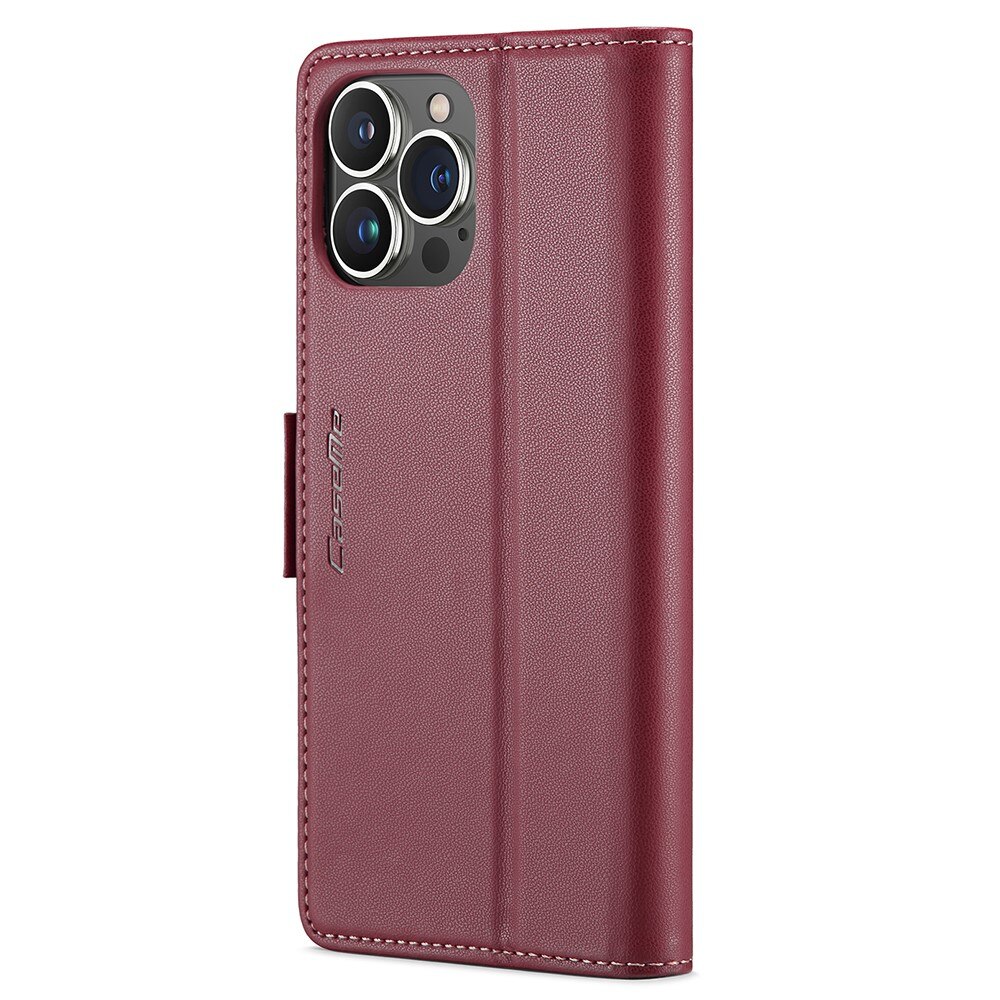 Custodie a portafoglio sottili anti-RFID iPhone 15 Pro Max Rosso