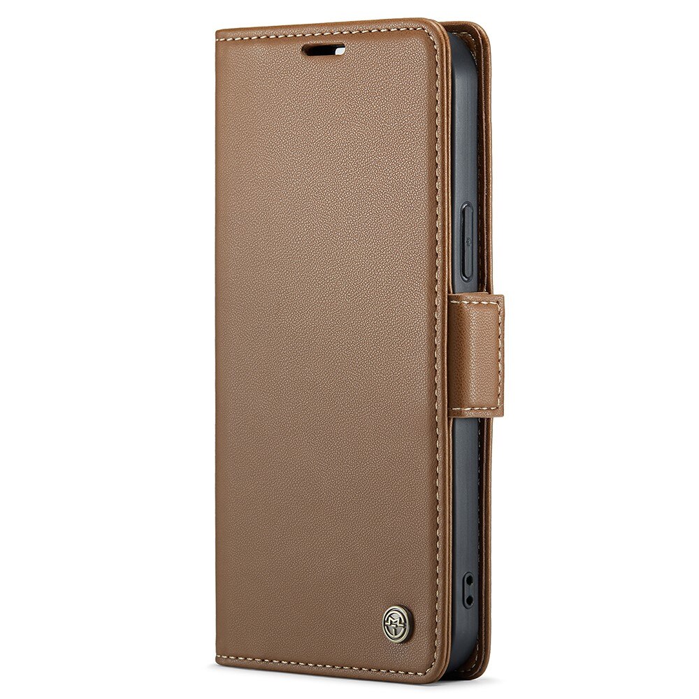 Custodie a portafoglio sottili anti-RFID iPhone 15 Pro Max Marrone