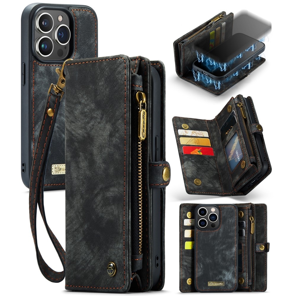 Cover portafoglio Multi-Slot iPhone 15 Pro Max grigio
