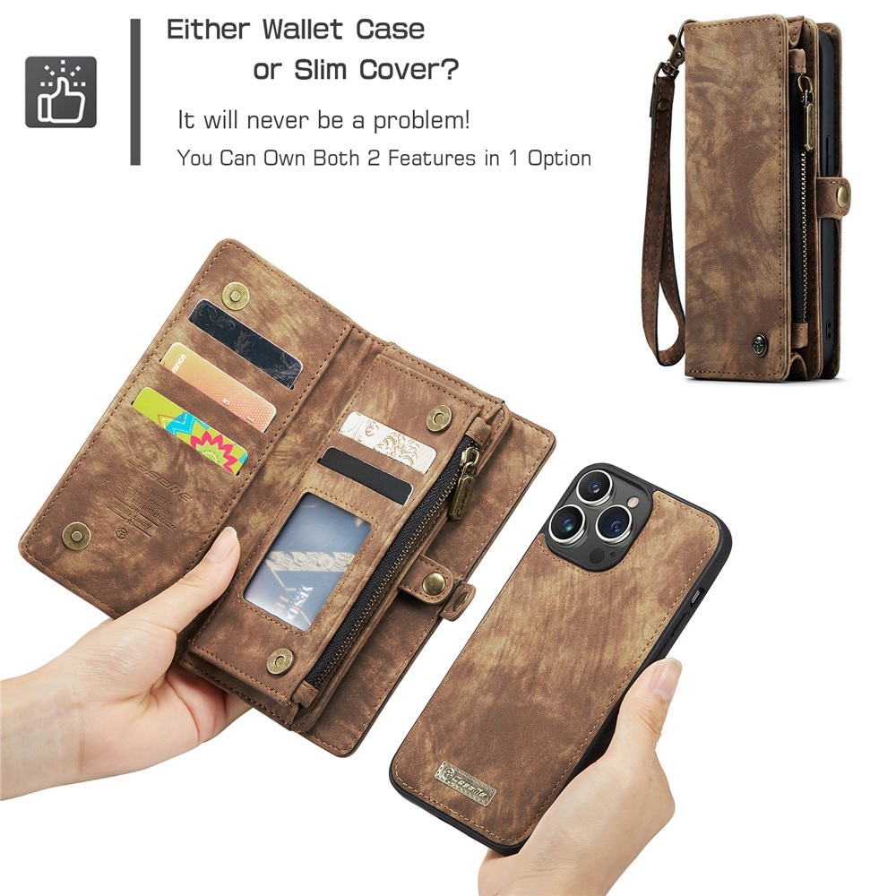 Cover portafoglio Multi-Slot iPhone 15 Pro Max marrone