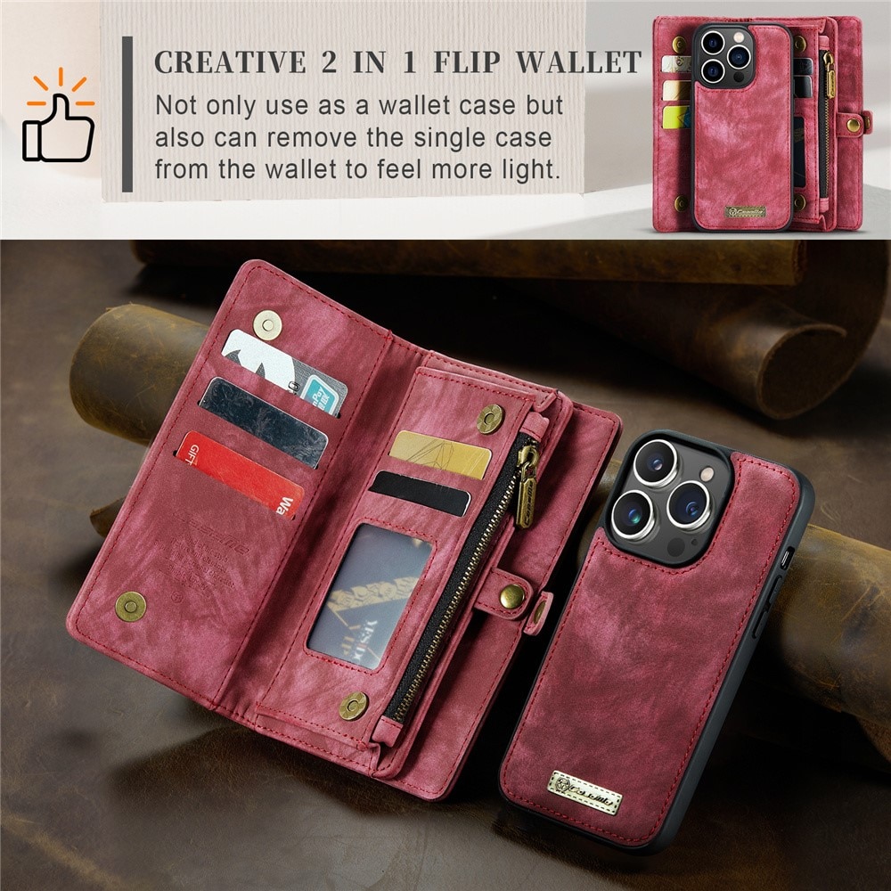 Cover portafoglio Multi-Slot iPhone 15 Pro Max rosso