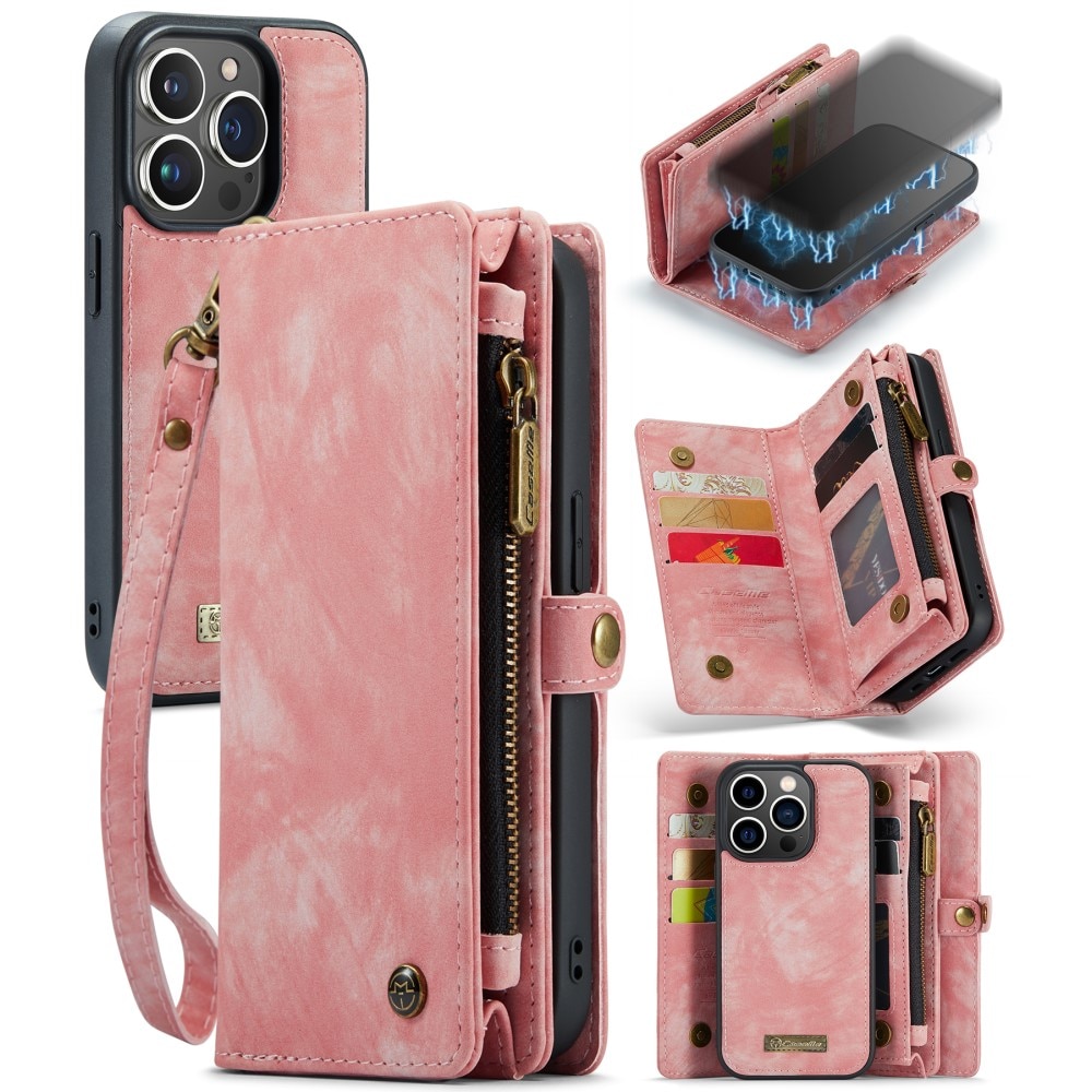 Cover portafoglio Multi-Slot iPhone 15 Pro Max rosa