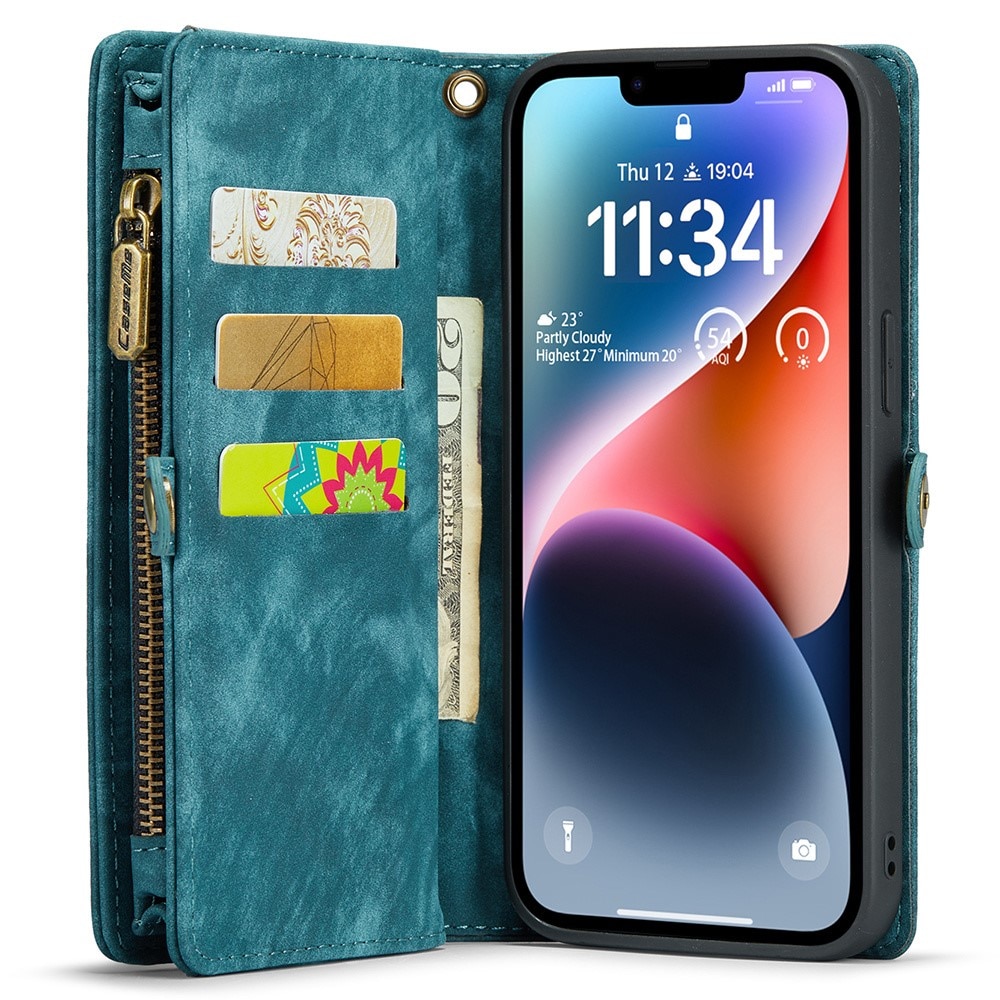 Cover portafoglio Multi-Slot iPhone 15 Pro blu