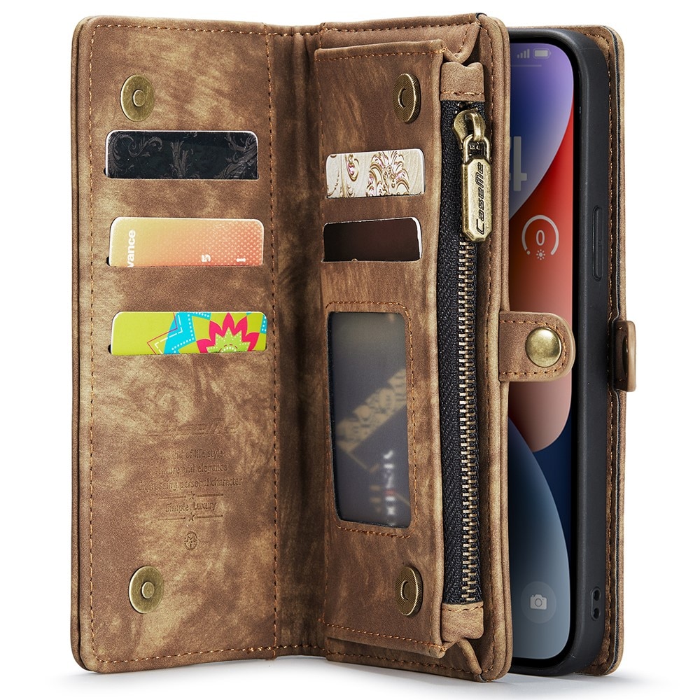 Cover portafoglio Multi-Slot iPhone 15 marrone