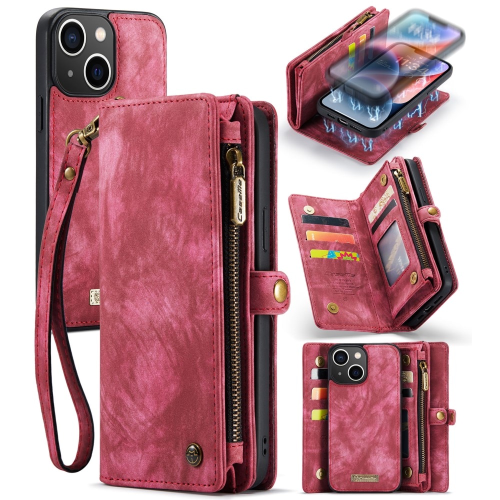 Cover portafoglio Multi-Slot iPhone 15 rosso