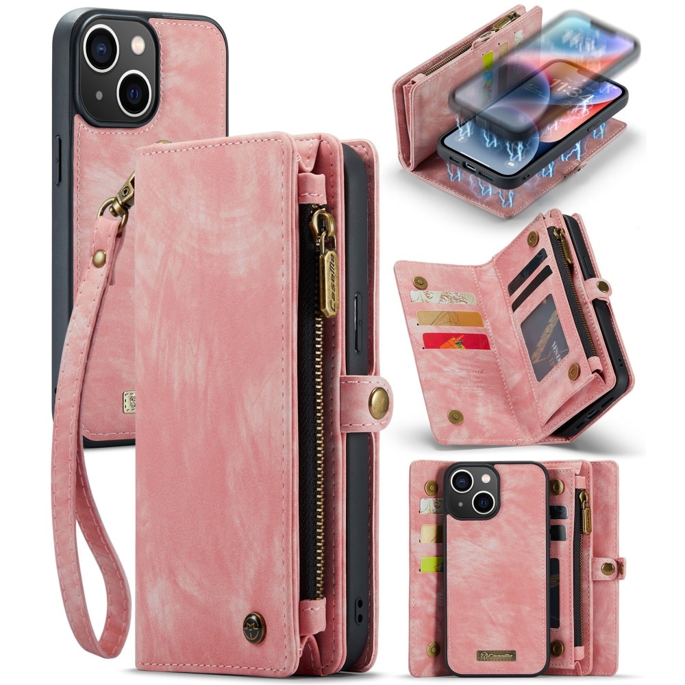 Cover portafoglio Multi-Slot iPhone 15 rosa