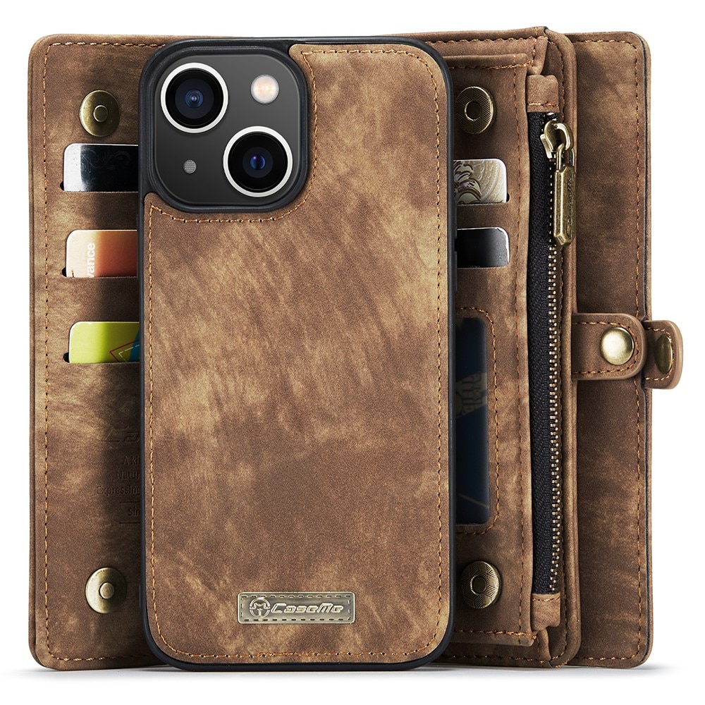Cover portafoglio Multi-Slot iPhone 15 Plus marrone