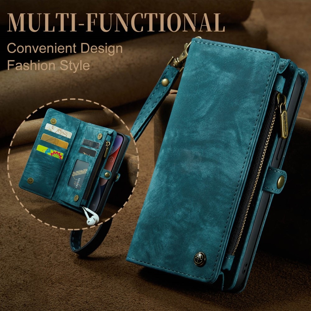 Cover portafoglio Multi-Slot iPhone 15 Plus blu