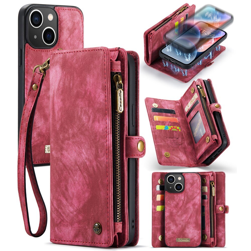 Cover portafoglio Multi-Slot iPhone 15 Plus Rosso