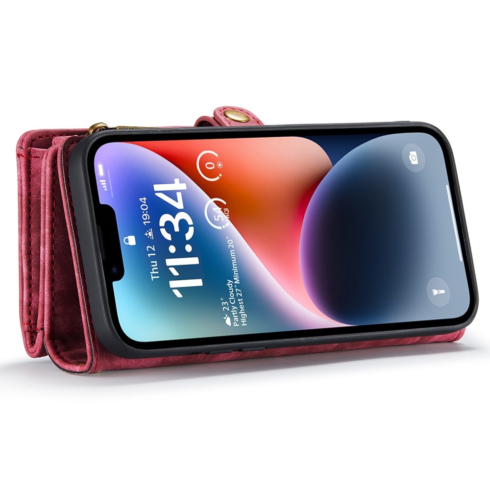 Cover portafoglio Multi-Slot iPhone 15 Plus rosso