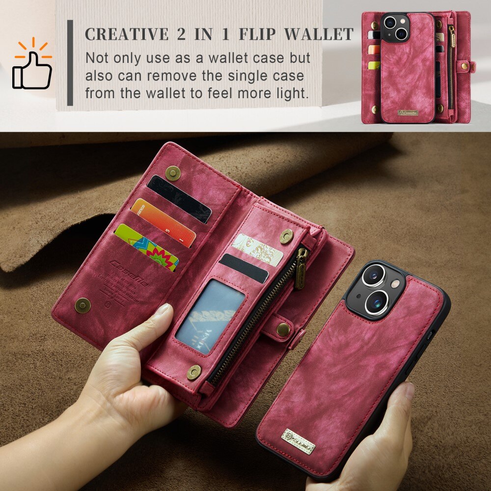 Cover portafoglio Multi-Slot iPhone 15 Plus Rosso