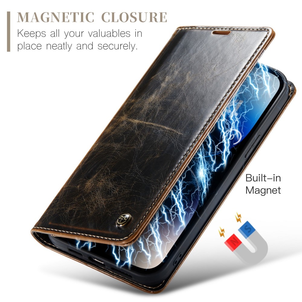 Custodia in pelle iPhone 15 Pro marrone