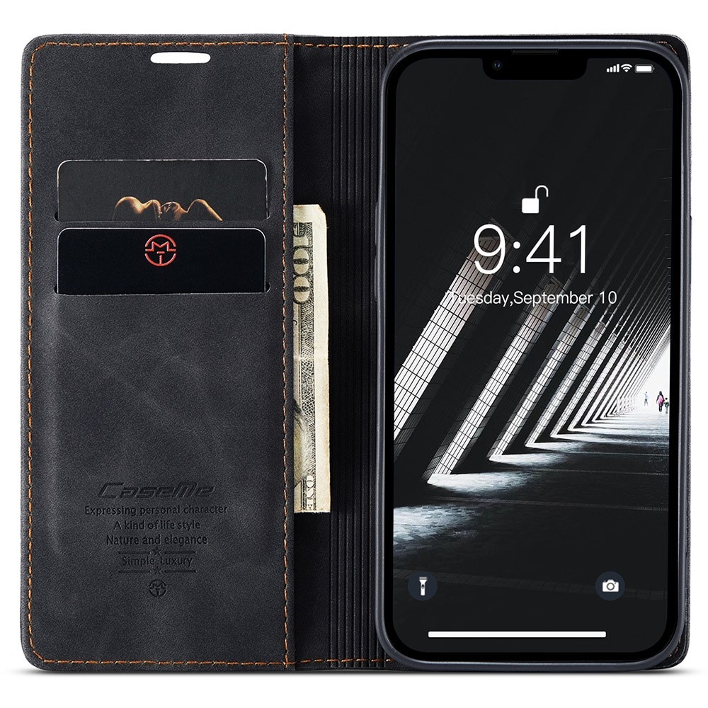 Custodie a portafoglio sottili iPhone 15 Pro nero