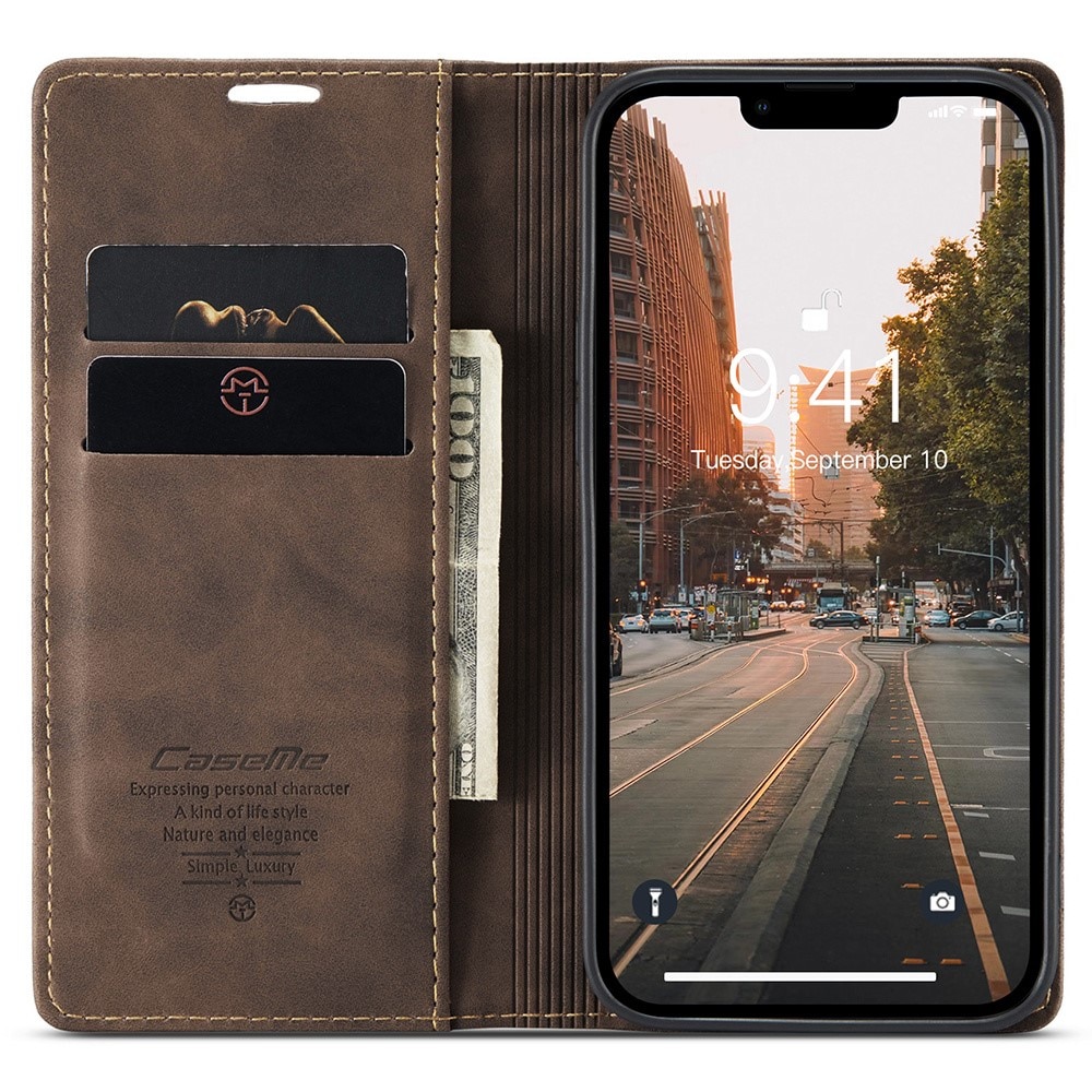 Custodie a portafoglio sottili iPhone 15 Pro Marrone
