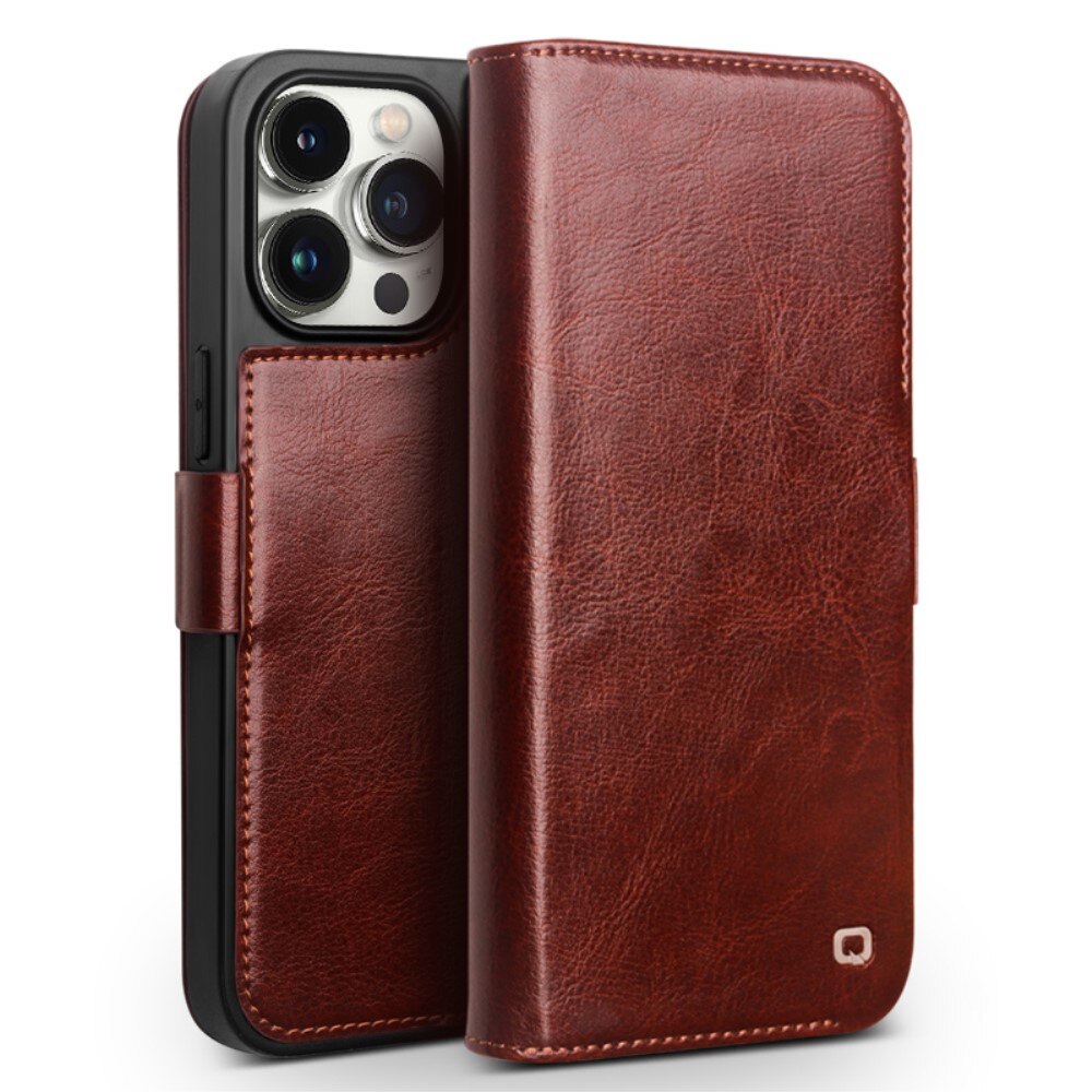 Leather Wallet Case iPhone 15 Pro Max Brown