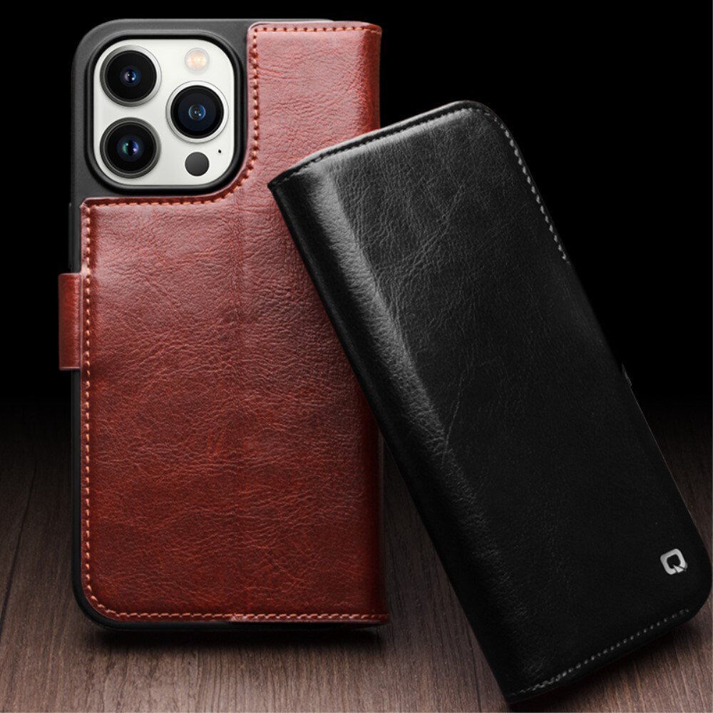 Leather Wallet Case iPhone 15 Pro Max Brown