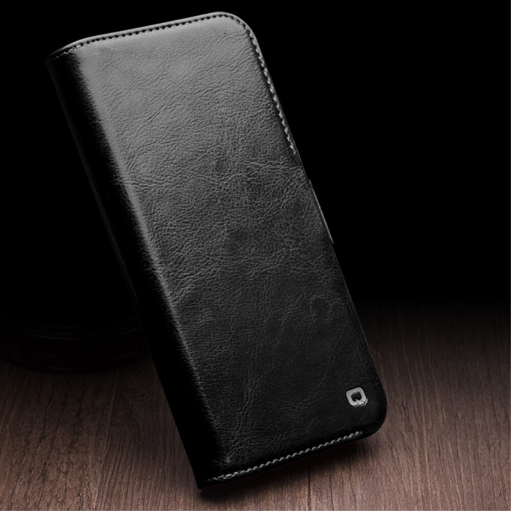 Leather Wallet Case iPhone 15 Pro Black