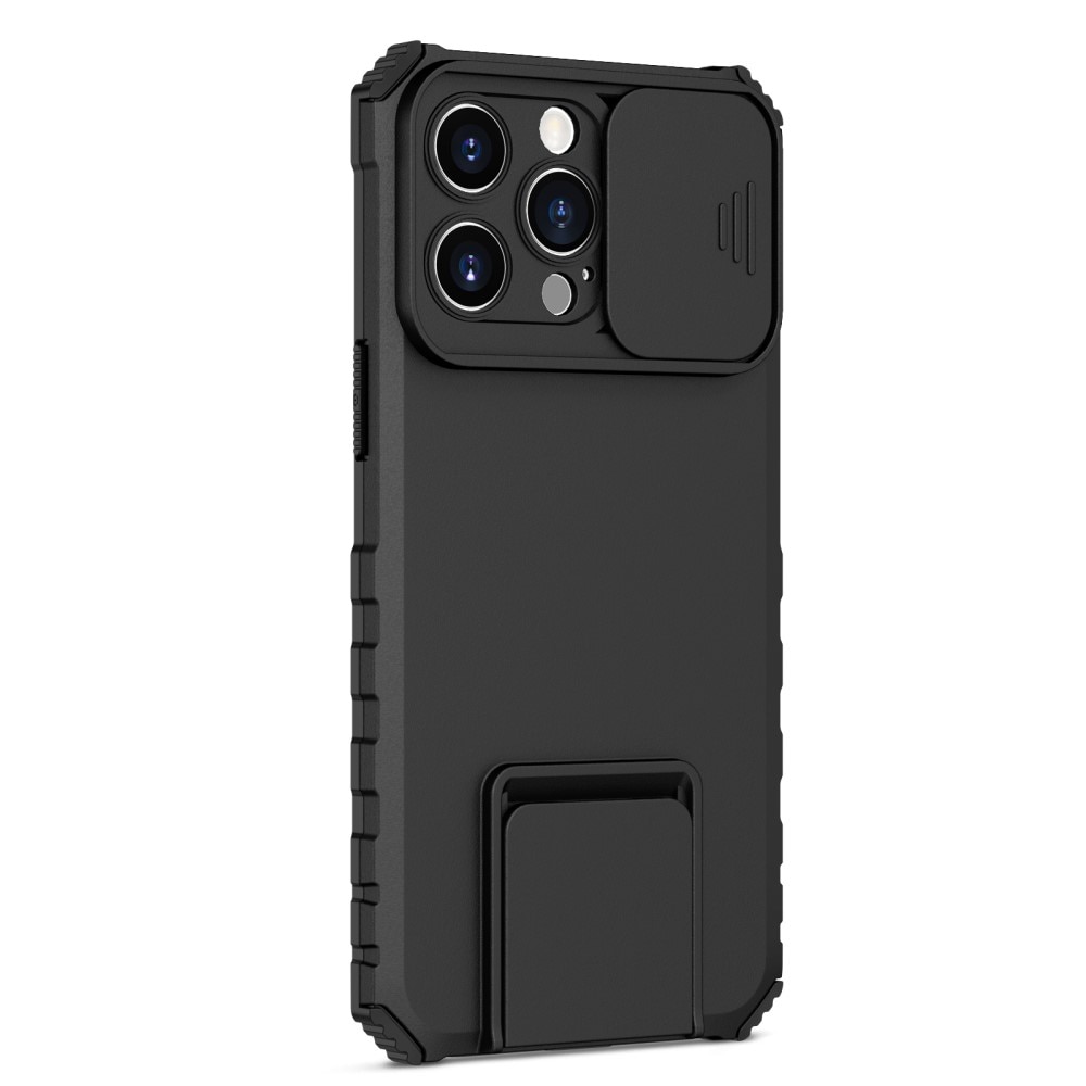 Cover Kickstand con Protezione fotocamera iPhone 15 Pro Max Nero