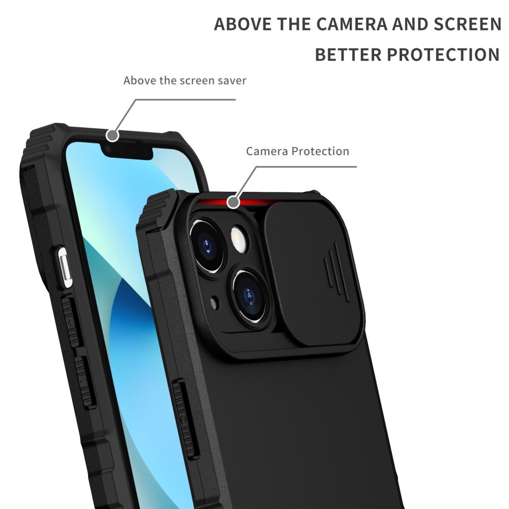 Cover Kickstand con Protezione fotocamera iPhone 15 nero