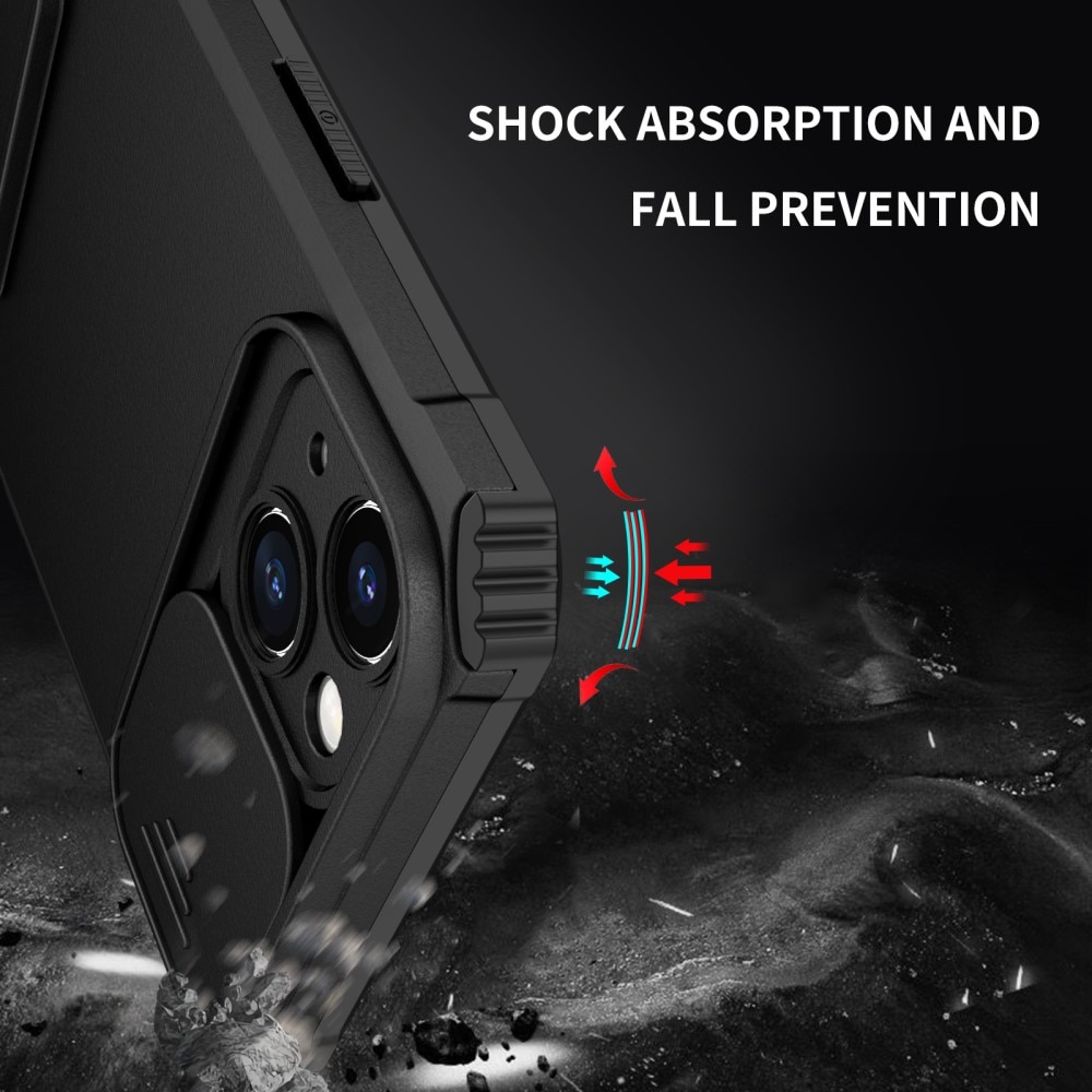 Cover Kickstand con Protezione fotocamera iPhone 15 nero