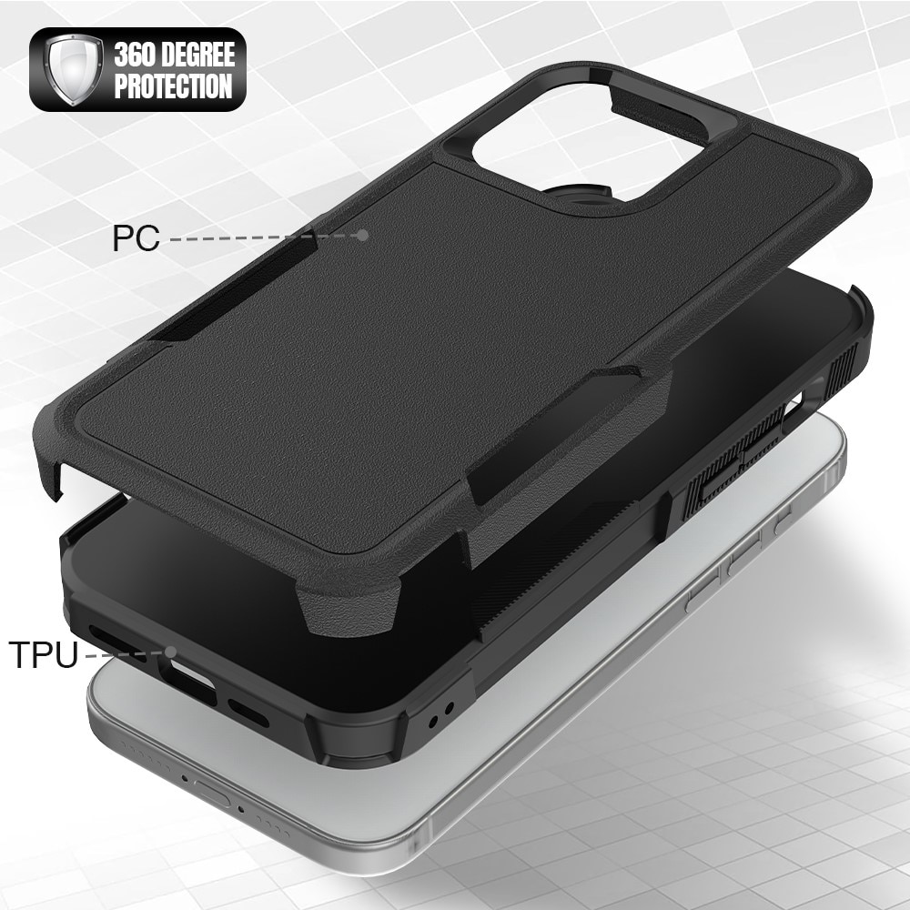 Cover ibride Off-road iPhone 15 Pro Max, nero