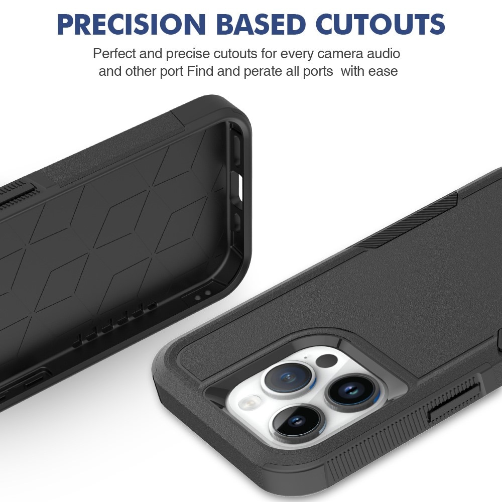 Cover ibride Off-road iPhone 15 Pro, nero