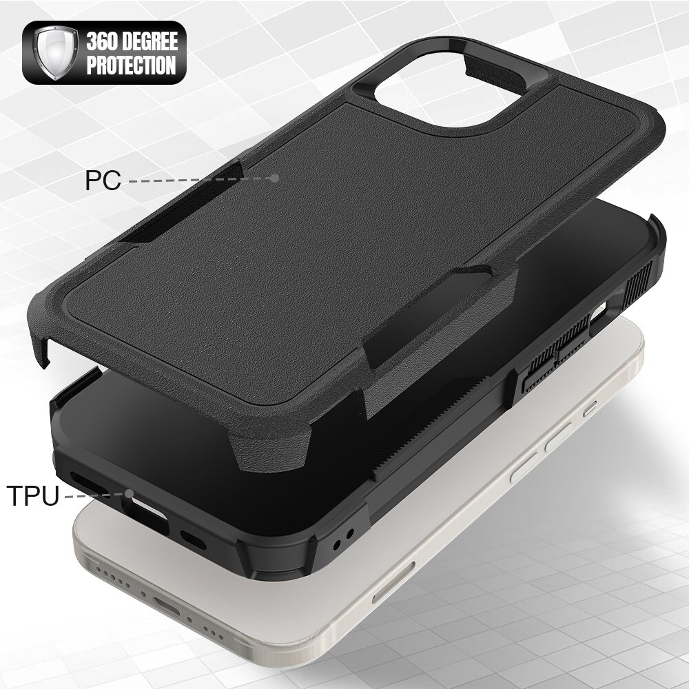 Cover ibride Off-road iPhone 15, nero