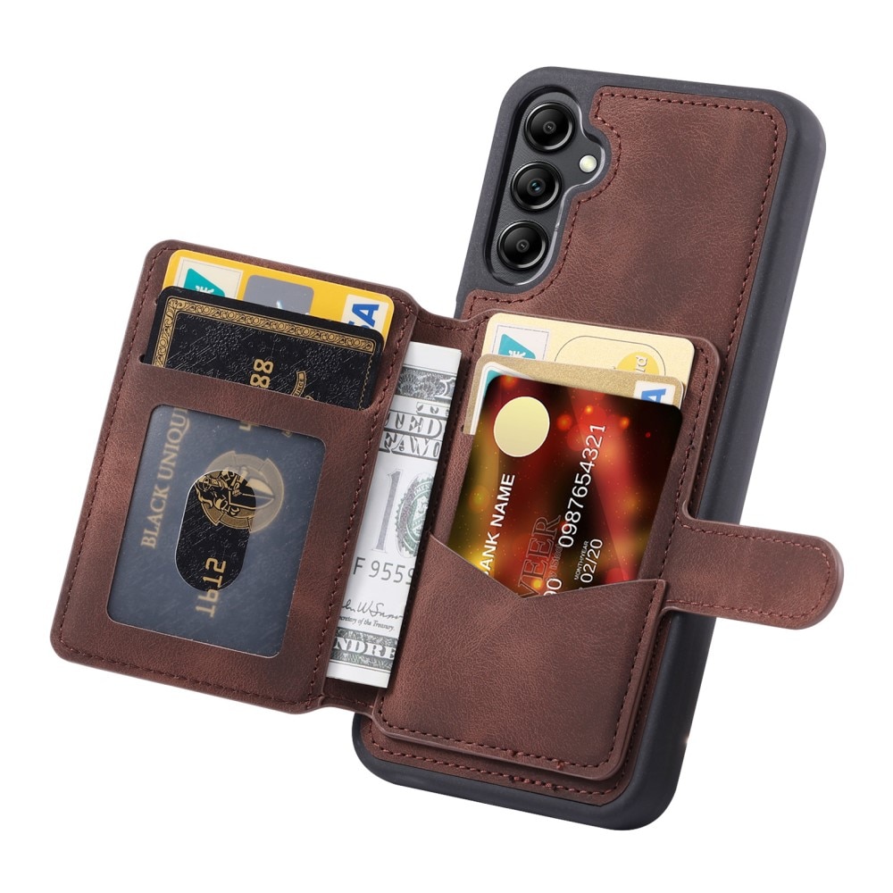 Cover con portacarte Multi-slot anti-RFID Samsung Galaxy S23 FE marrone
