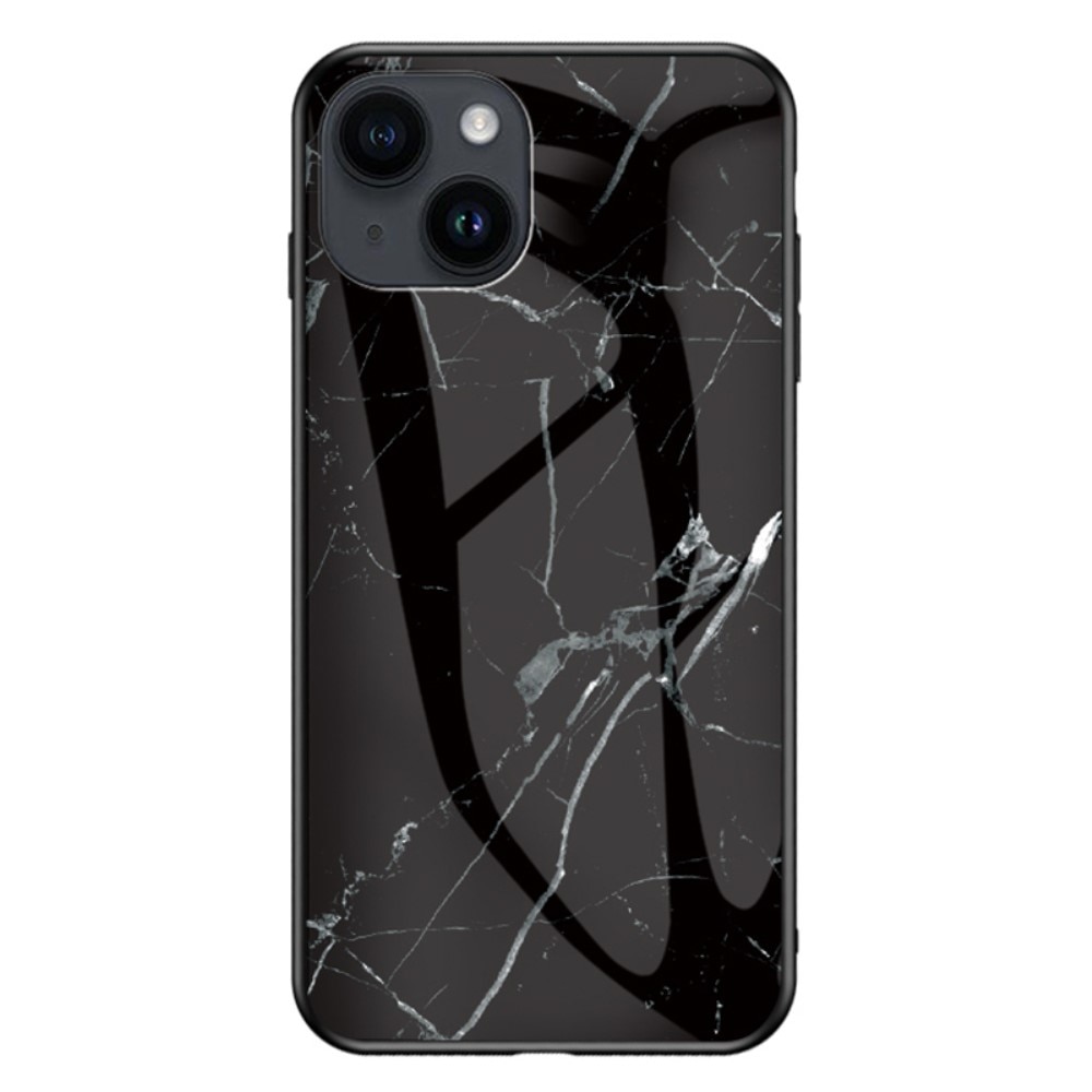 Custodia in vetro temperato iPhone 15 Plus marmo nero