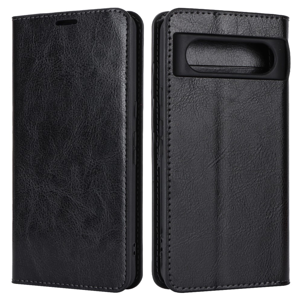 Cover Portafoglio in vera pelle Google Pixel 8 nero