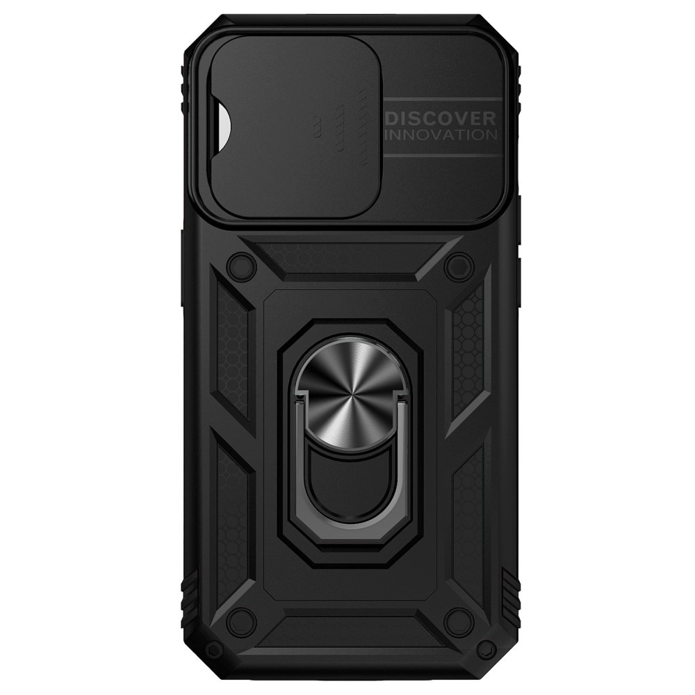 Cover ibride con anello e protezione fotocamera iPhone 15 Pro Max nero