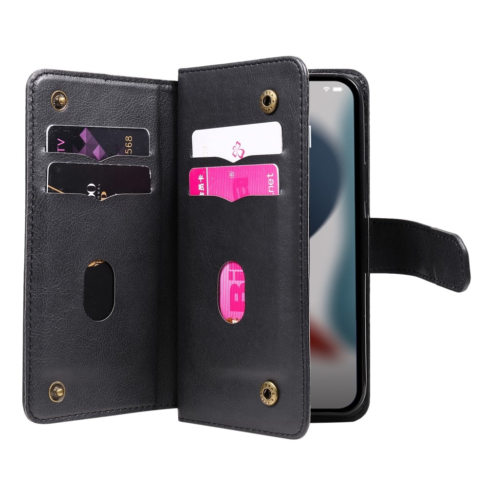 Cover portafoglio Multi-slot iPhone 15, nero