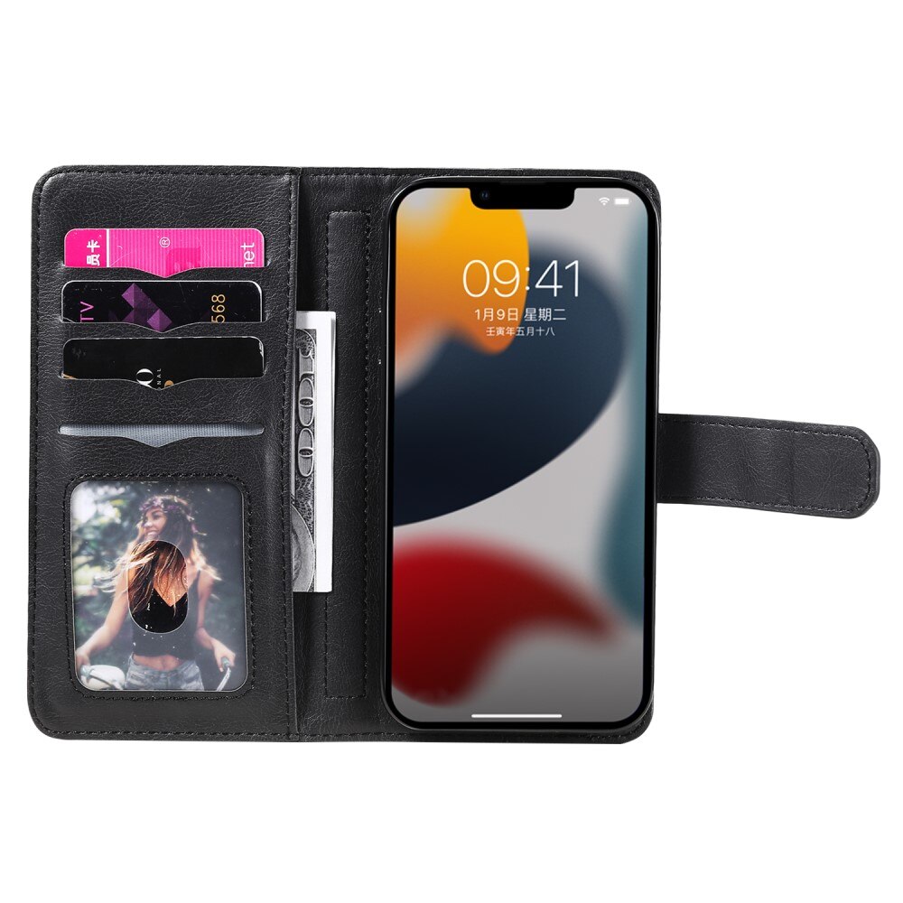 Cover portafoglio Multi-slot iPhone 15, nero