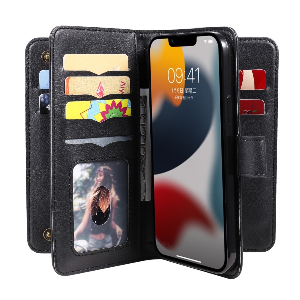 Cover portafoglio Multi-slot iPhone 15, nero
