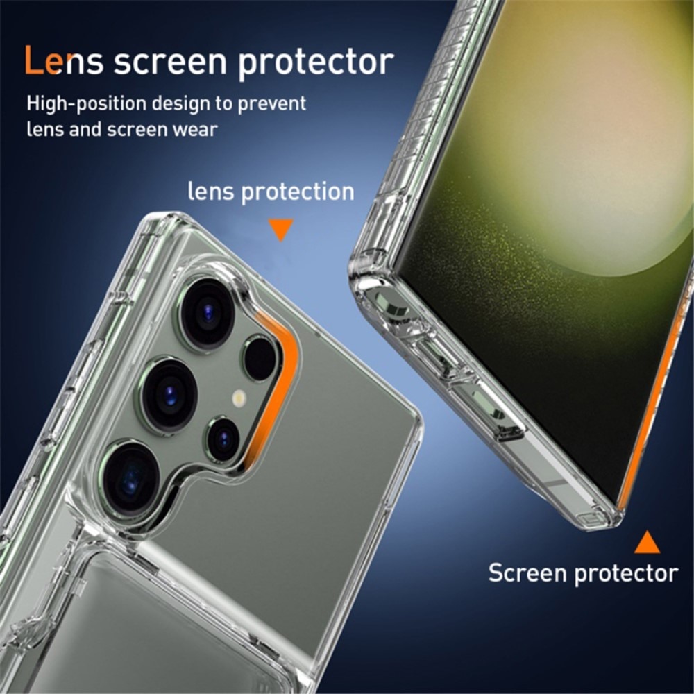Kickstand Cover ibride portacarte Samsung Galaxy S23 Ultra trasparente