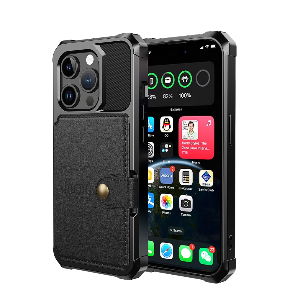 Cover con portacarte Tough Multi-slot iPhone 15 Pro Max nero