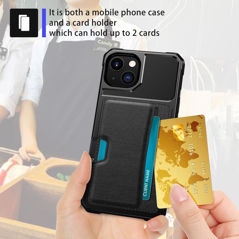 Cover Tough Card Case iPhone 15 Plus nero