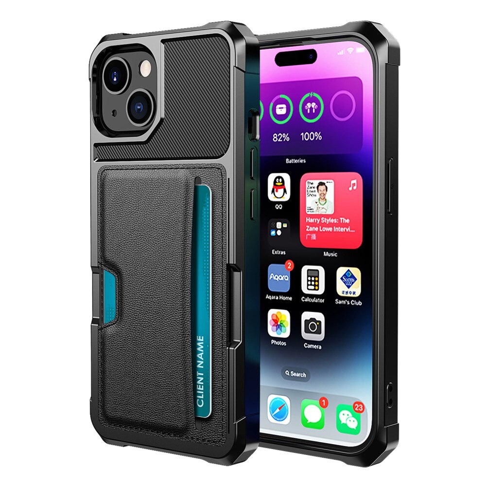 Cover Tough Card Case iPhone 15 nero