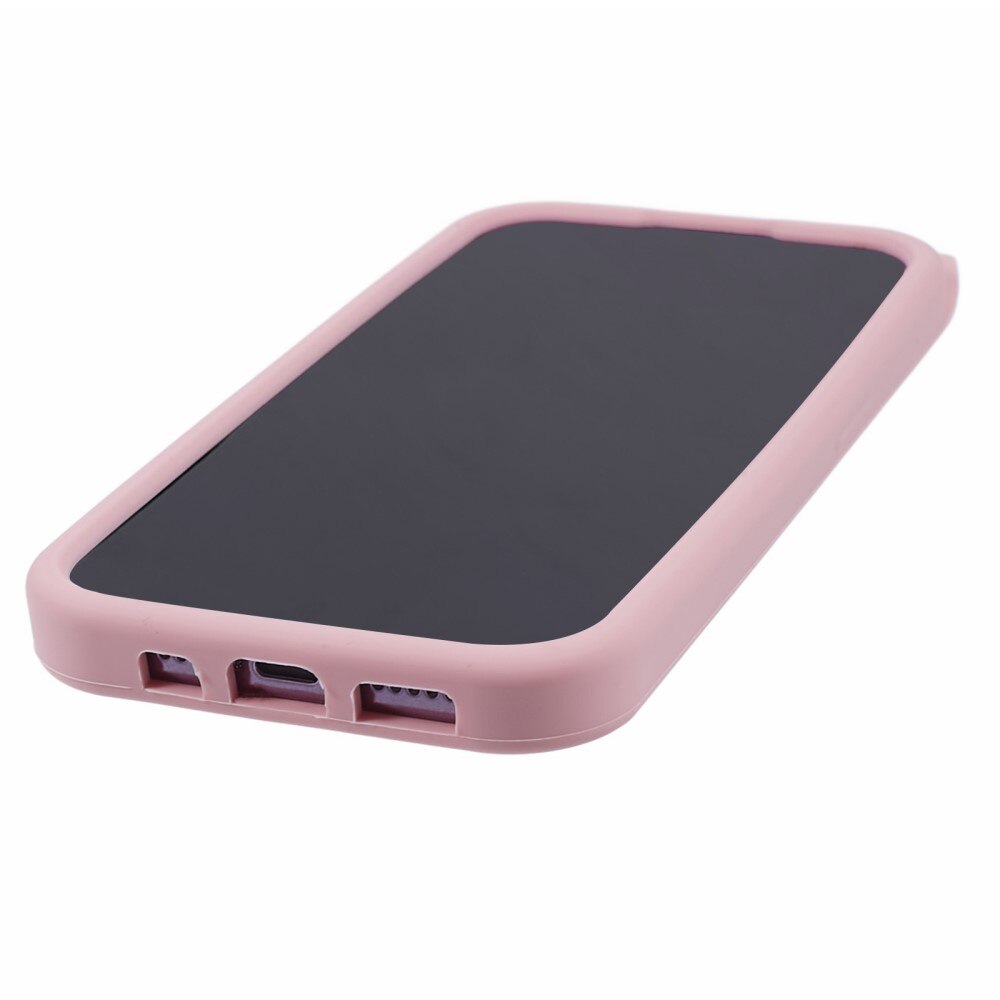 Cover in silicone Gatto iPhone 14 Pro rosa