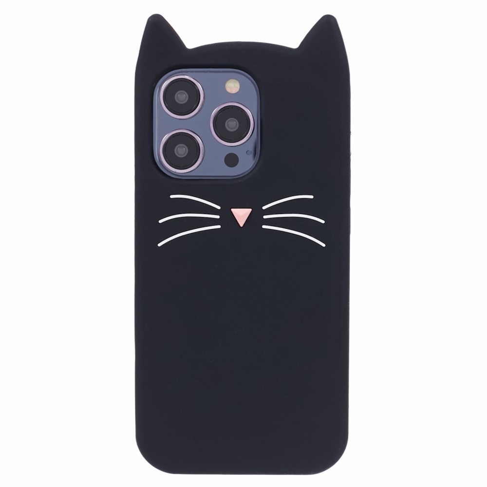 Cover in silicone Gatto iPhone 14 Pro nero