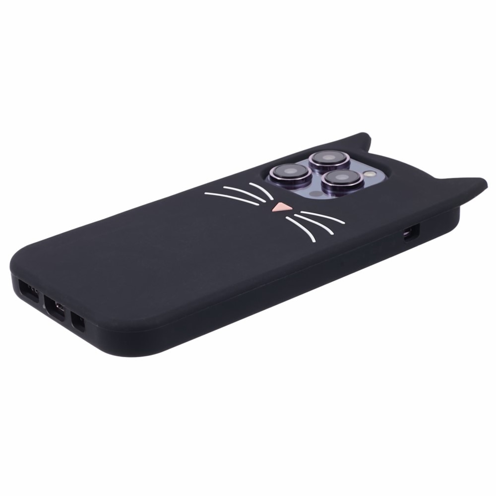 Cover in silicone Gatto iPhone 14 Pro nero