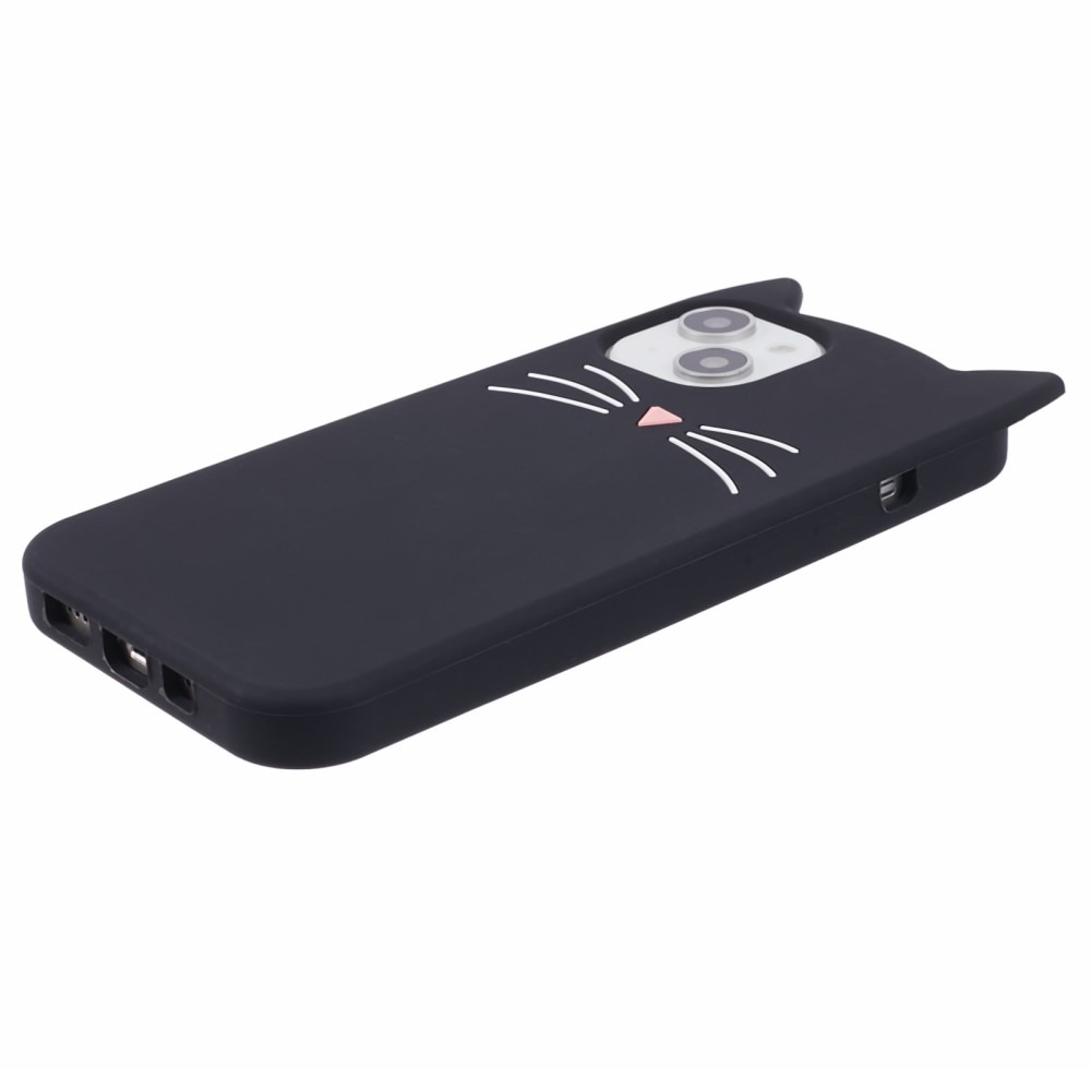 Cover in silicone Gatto iPhone 13 nero