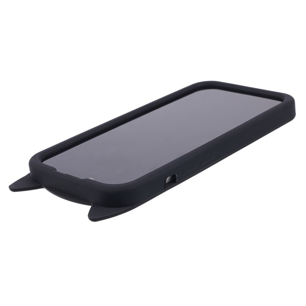 Cover in silicone Gatto iPhone 13 nero