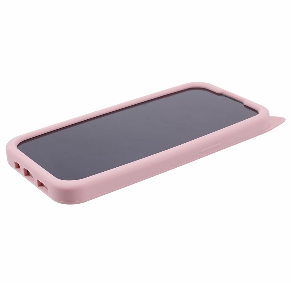 Cover in silicone Gatto iPhone 13 rosa