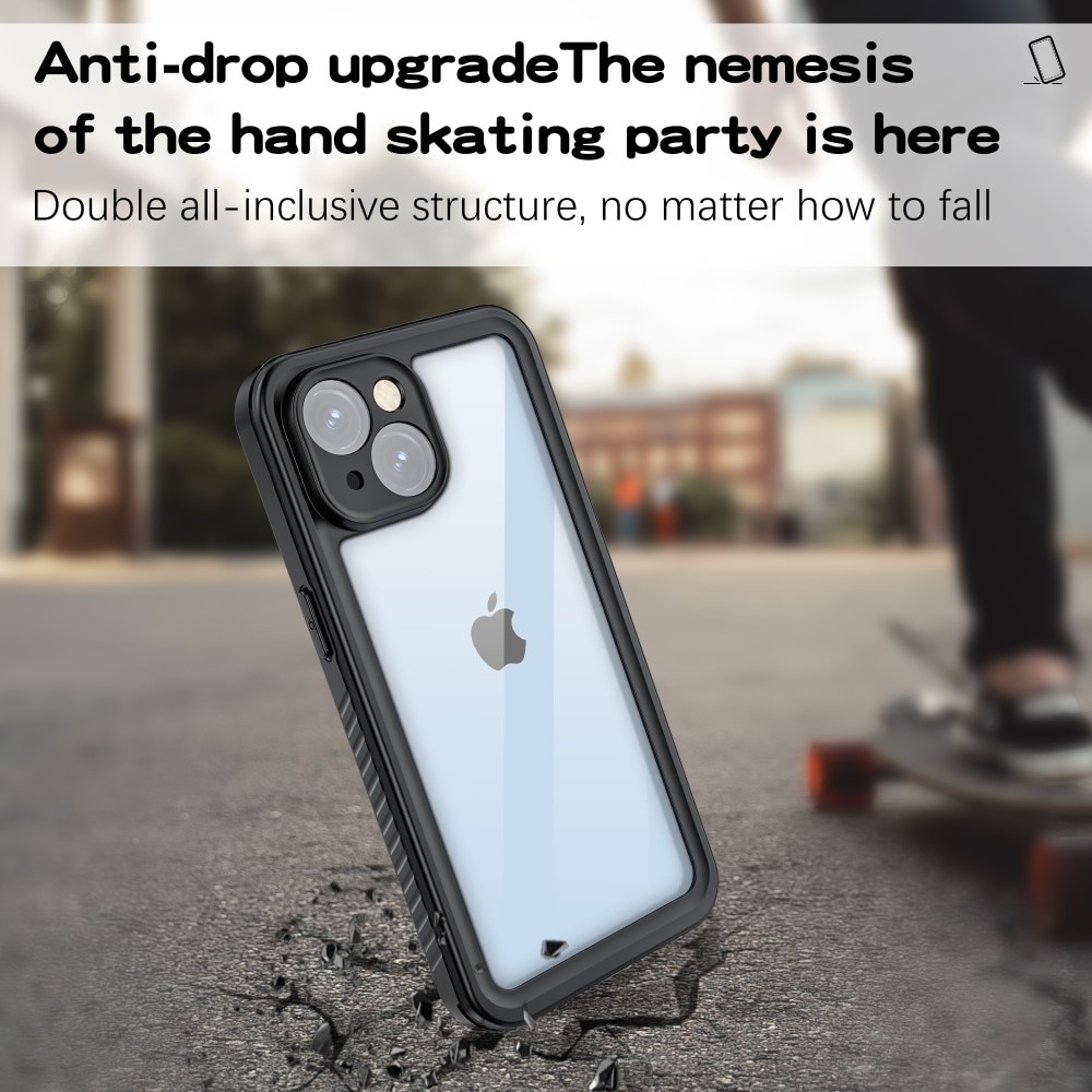 Cover ibrida impermeabile iPhone 15 trasparente