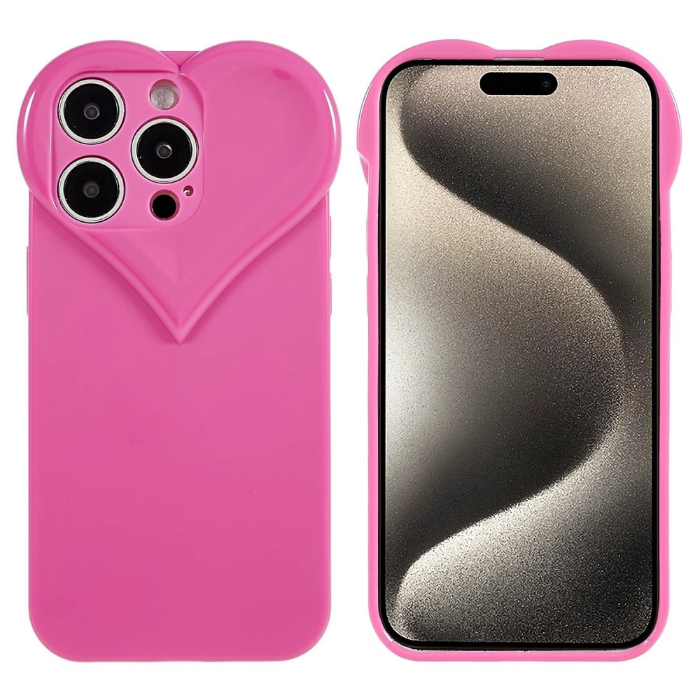 Cover TPU Cuore iPhone 15 Pro rosa