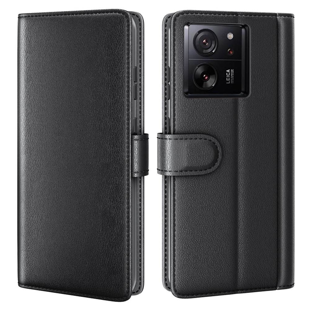Custodia a portafoglio in vera pelle Xiaomi Redmi Note 13, nero